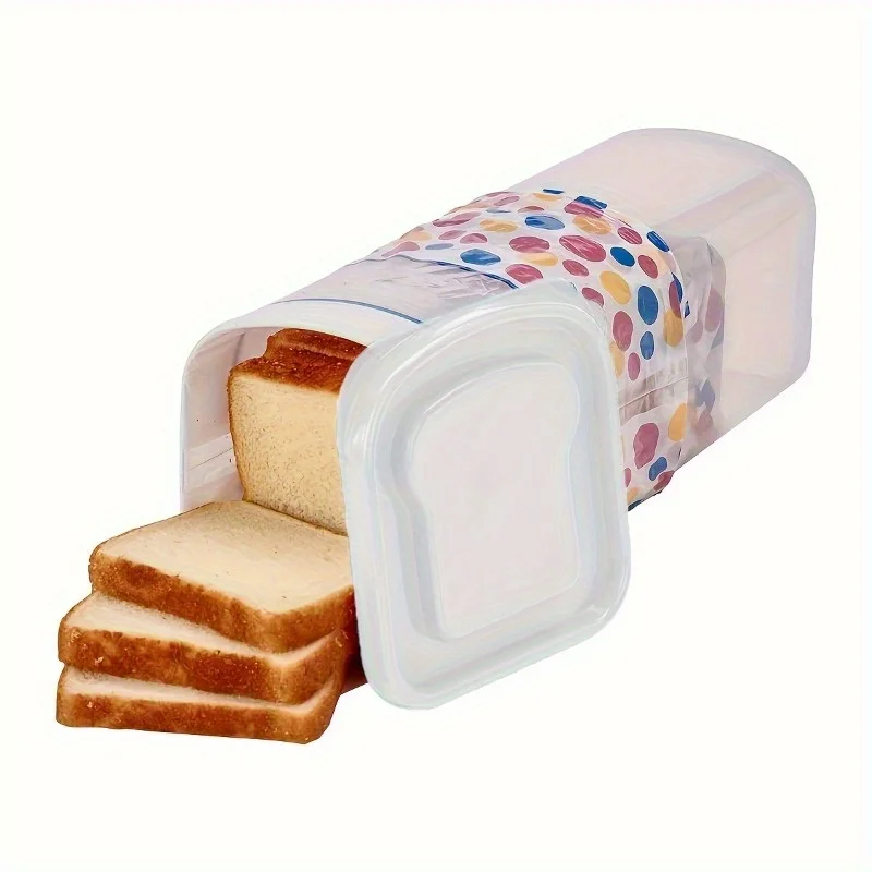 Leak-Proof & Reusable Food  Container With Lid - Perfect For Bread, Toast, Grains & Fruits - Durable Plastic Kitchen Organizer