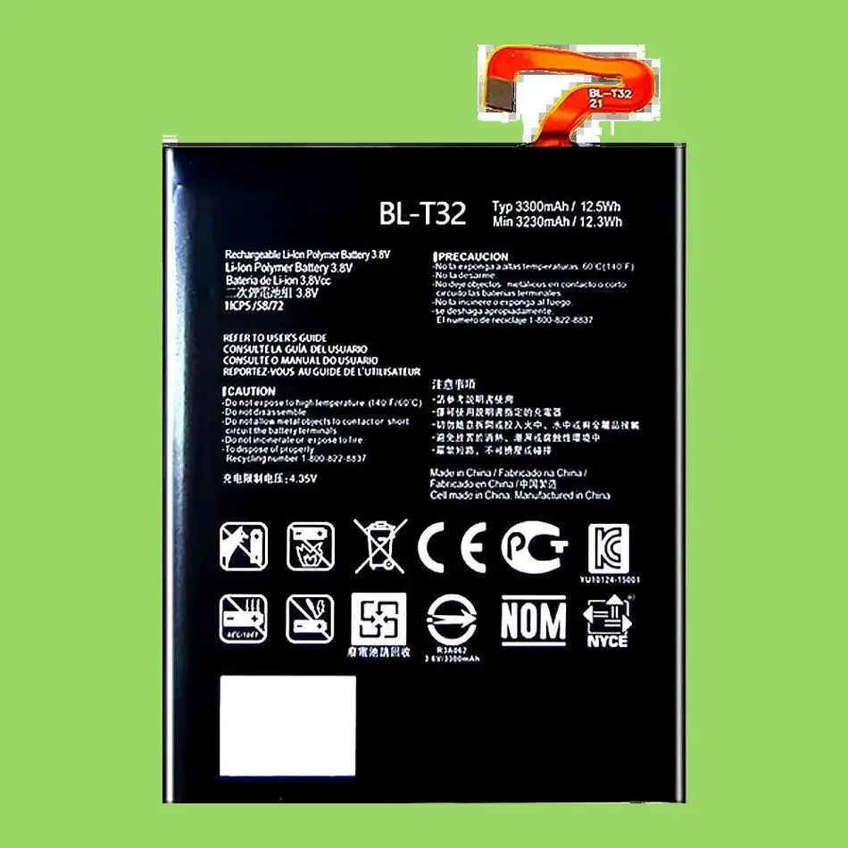 

High Capacity BL-T32 For LG G6 G600 H872 VS988 LS993 US997 BL T32 Mobile Phone Battery 3300Mah