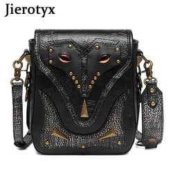 JIEROTYX Womens Steampunk Small Crossbody Bag Shoulder Bags Purse Pouch Cellphone Wallet Satchel Metal Decor Goth Style