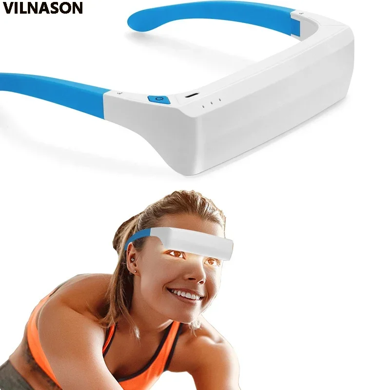 SAD Light Therapy Glasses Wearable LED Light Anti Motion Sickness Phototherapy Eye Massage Device Relive Depression Mood Lamp