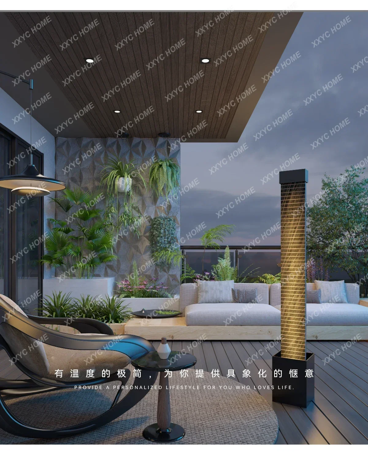 Y1  Modern flowing water ornament floor-to-ceiling water curtain decoration living room entrance circulating water feature sile