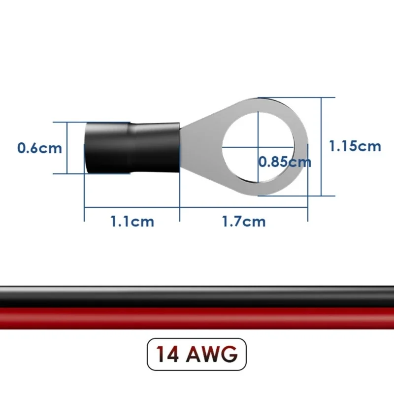 Cable alimentación flexible 14 AWG Mini Tipo C Cable extensión confianza para exteriores y emergencia para mini