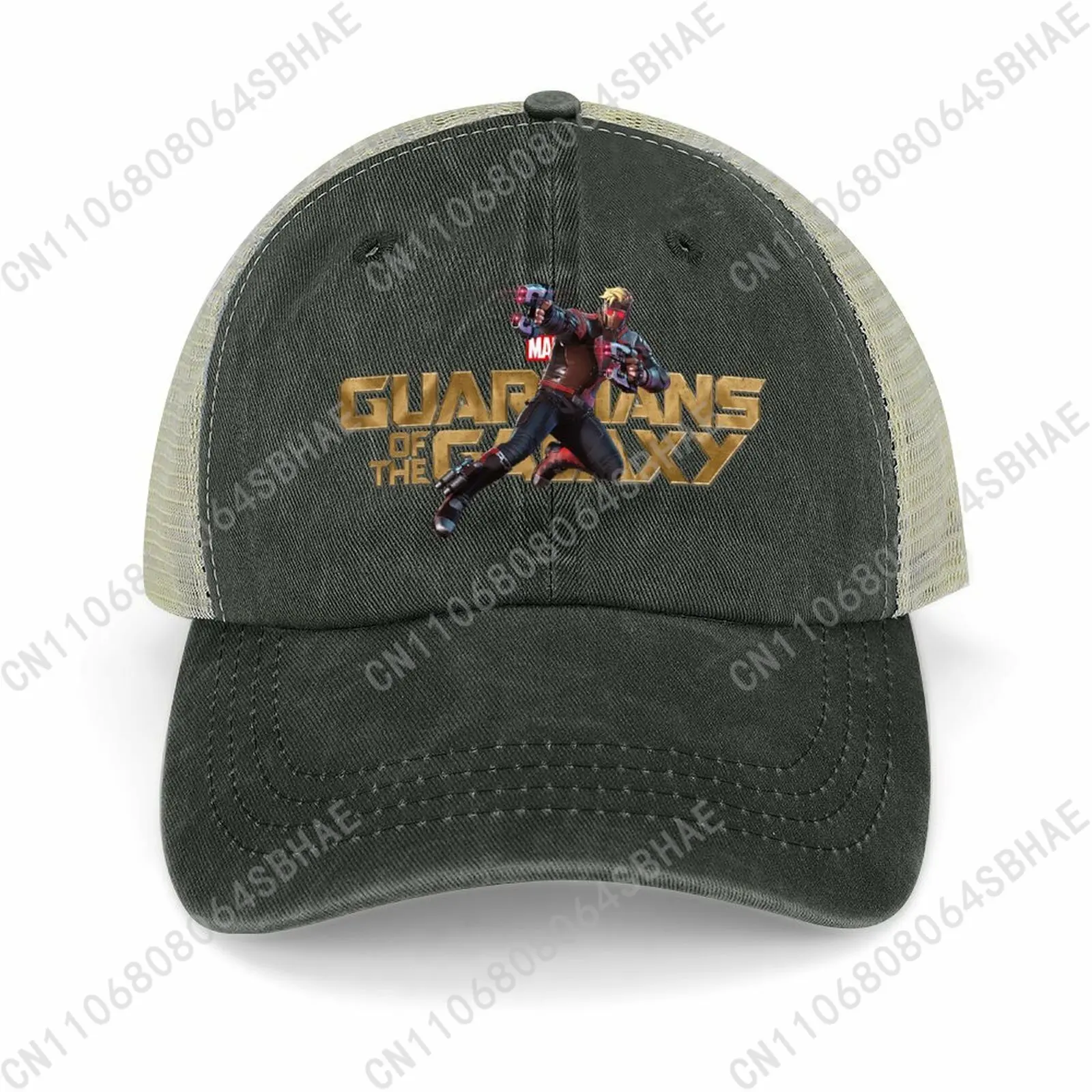 

Marvel Star Lord Mesh Cowboy Hat Hollow Ventilated Summer Cap Men Women Outdoor Sun Hat Adjustable Strap Custom Cosplay