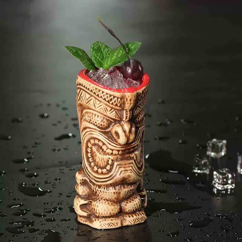 

320ml Ceramic Tiki Mug Creative Porcelain Beer Wine Mug Cup Bar Tool