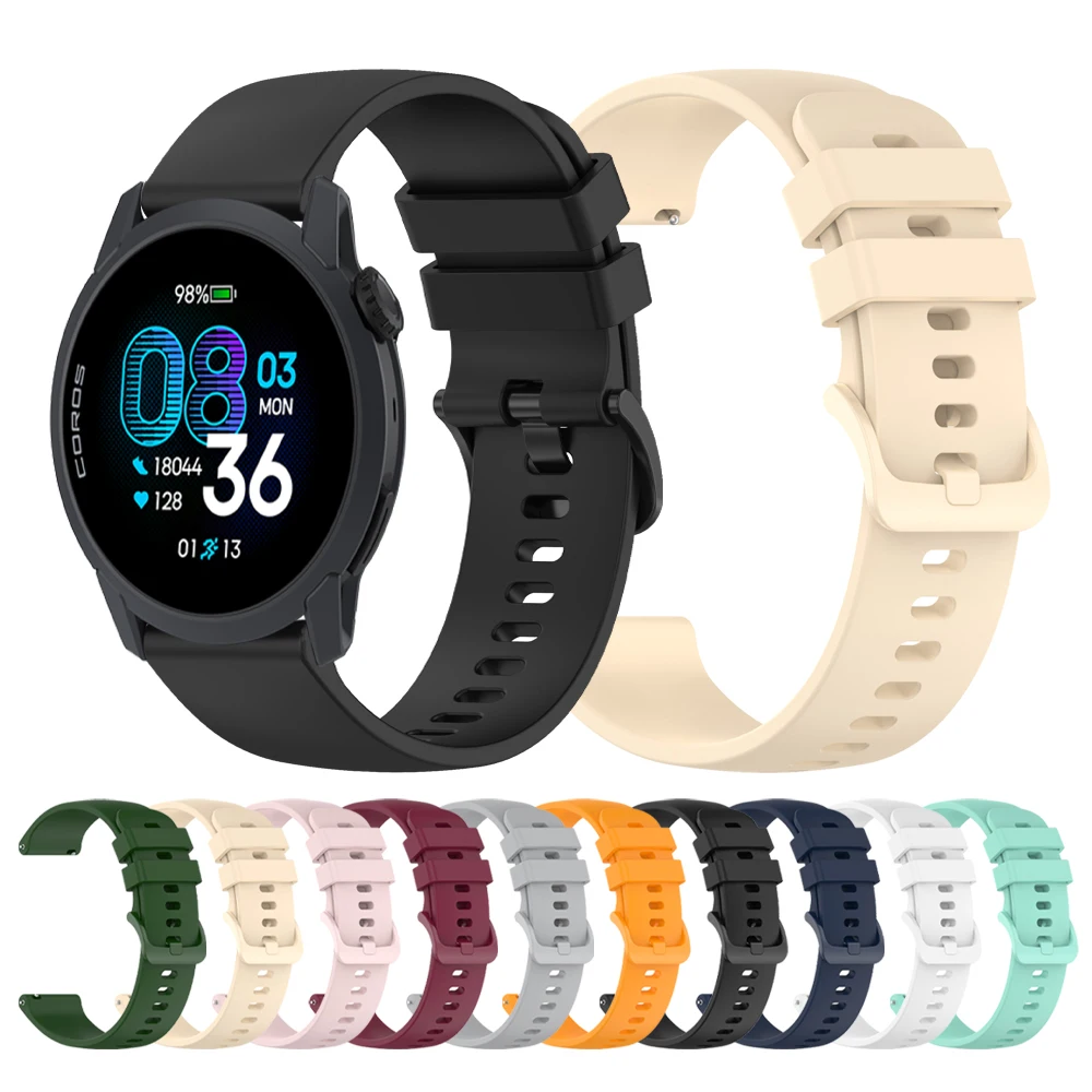 Watch Band for COROS PACE 2 3 4/APEX 2 2pro 4-42mm/APEX 46mm 42mm Rubber Strap Wristband 20 22mm Bracelet For Garmin D2 Air X15