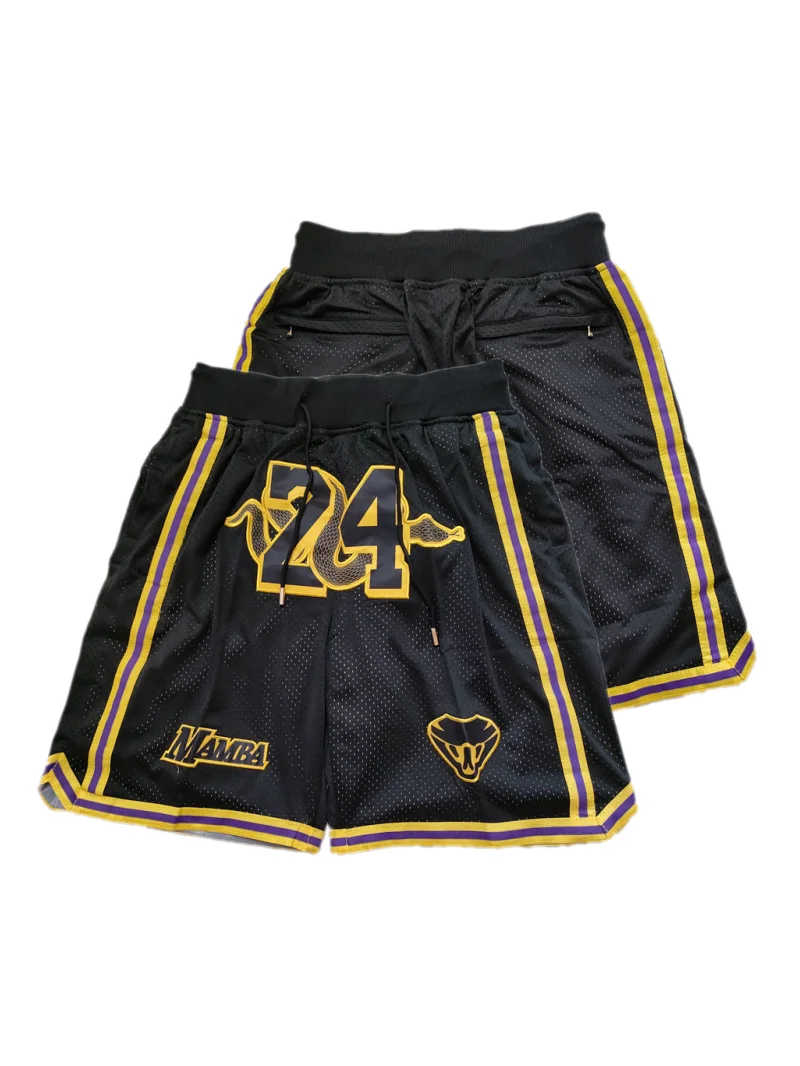 

Men‘s 24 Legend Retro Basketball Shorts Mesh Embroidered with Pockets Fans Shorts