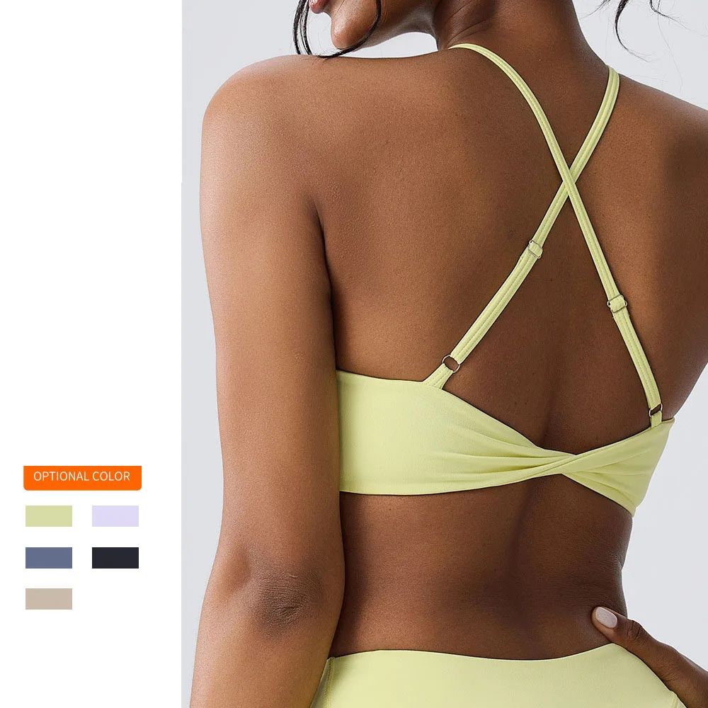 

‌ Беспроводной бюстгальтер для йоги для женщин — спортивный бюстгальтер с высокой поддержкой и влагоотводящей тканью, мягкая на ощупь майка для пилатеса, бега