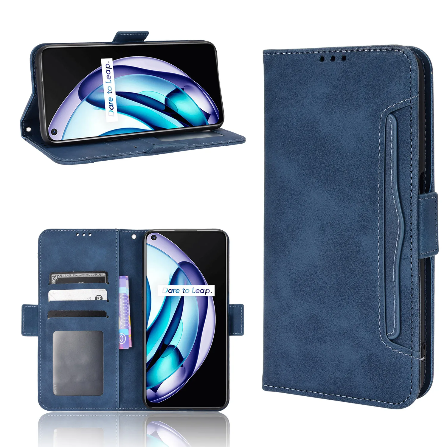 For Realme Q3s/Realme Q3T Case Cover Premium Wallet Leather Flip Multi-card slot Cover For OPPO K9S Phone Case image 4