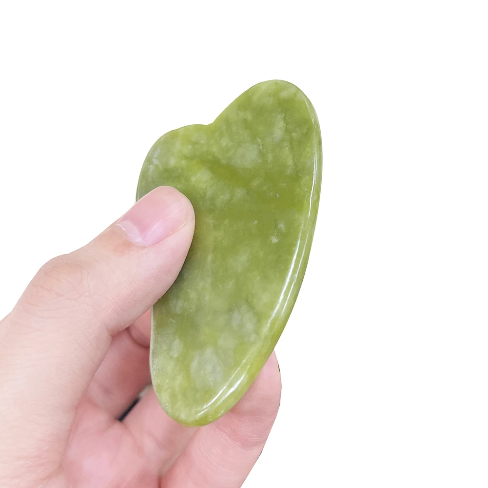 Raspador Gouache de piedra de Jade Natural para acupuntura corporal, herramienta de masaje para el cuidado Facial de la piel, herramienta