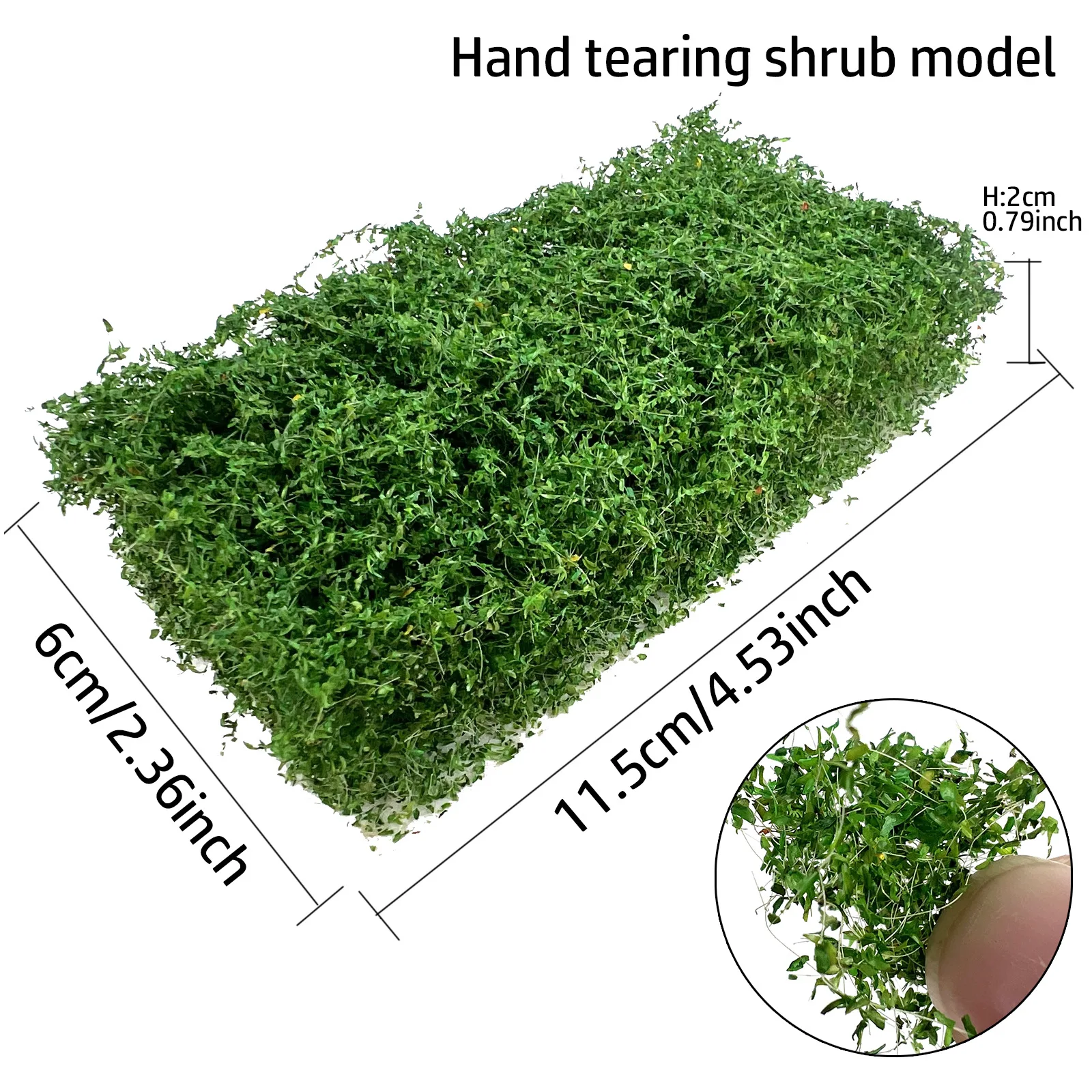 2cm Miniature Shrub Bushes Foliage Terrain Vegetation Model Grass Hand Tear Shrubs Landscape DIY Railway/Wargaming Decor Diorama