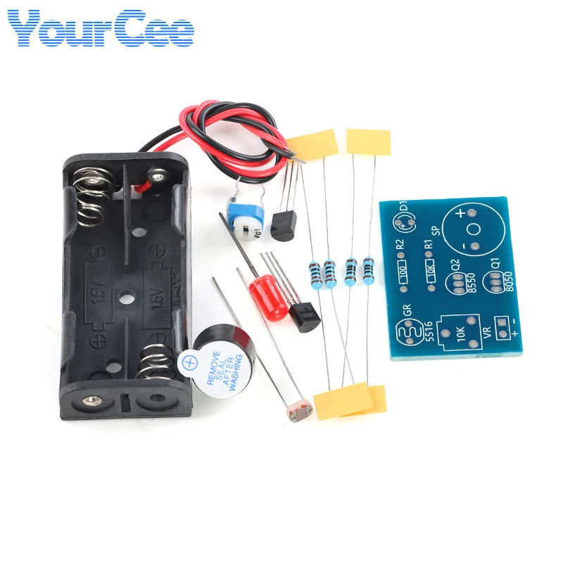 Photosensitive Light-controlled Sound Light Alarm DIY Kit Electronic Production Assembly Welding Exercises DIY Module Parts MHT9