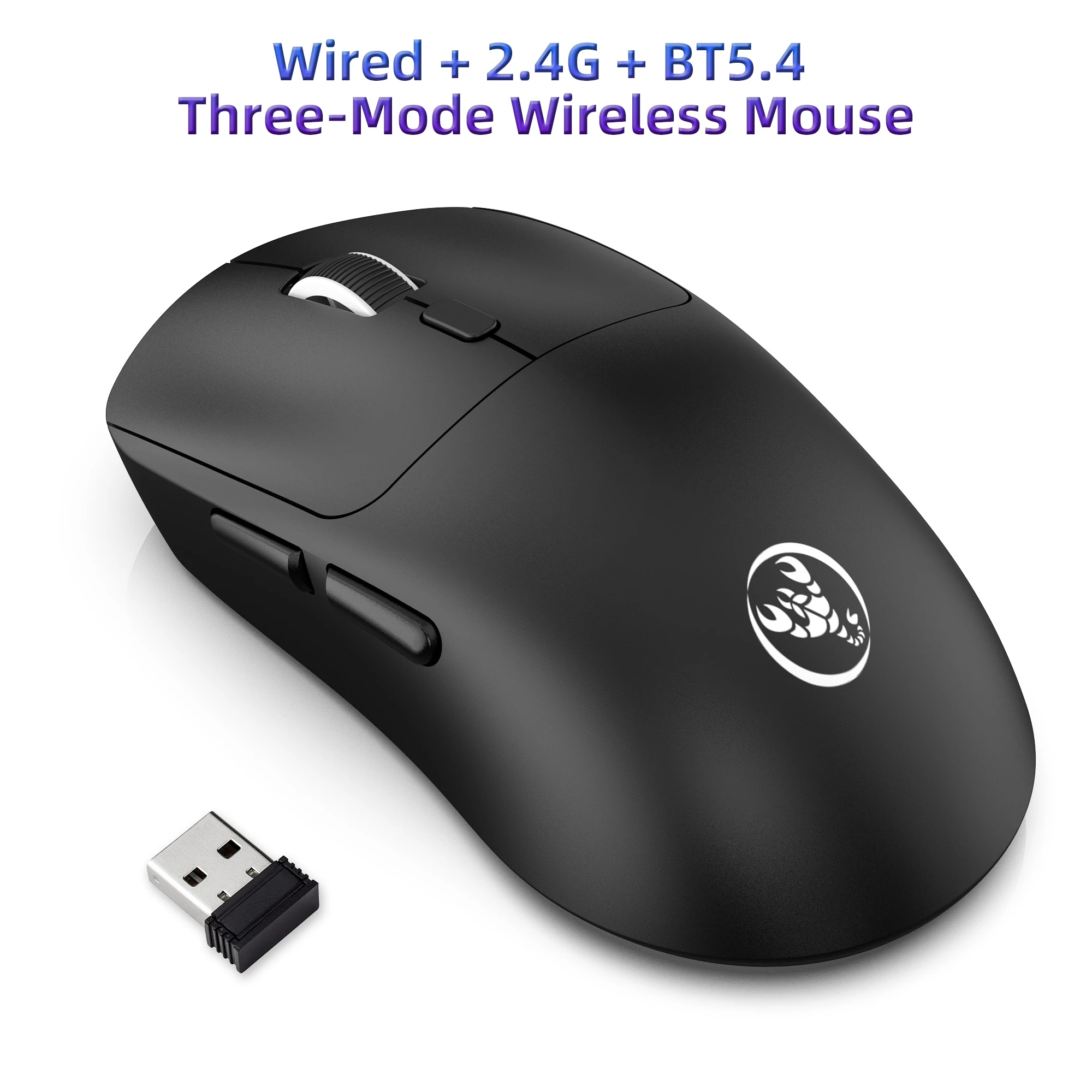 6400DPI Gaming Wireless Mouse Bluetooth Ultralight Wired Rechargeable Triple-Mode Mouse for iPad Tablet Laptop Desktop