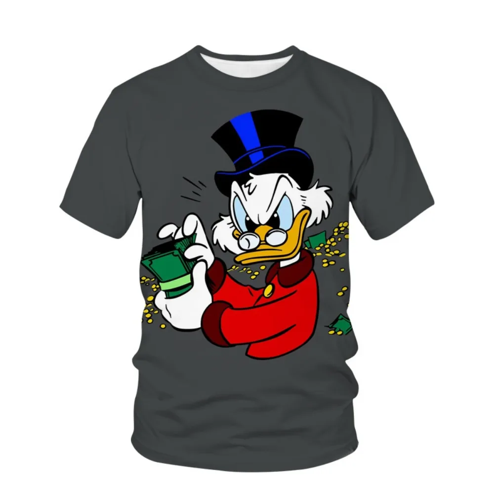 ديزني دونالد داك ديزي داك ثلاثية الأبعاد طباعة للجنسين تي شيرت س الرقبة البلوز قصيرة الأكمام عادية الشارع عادية فضفاض تي شيرت #5