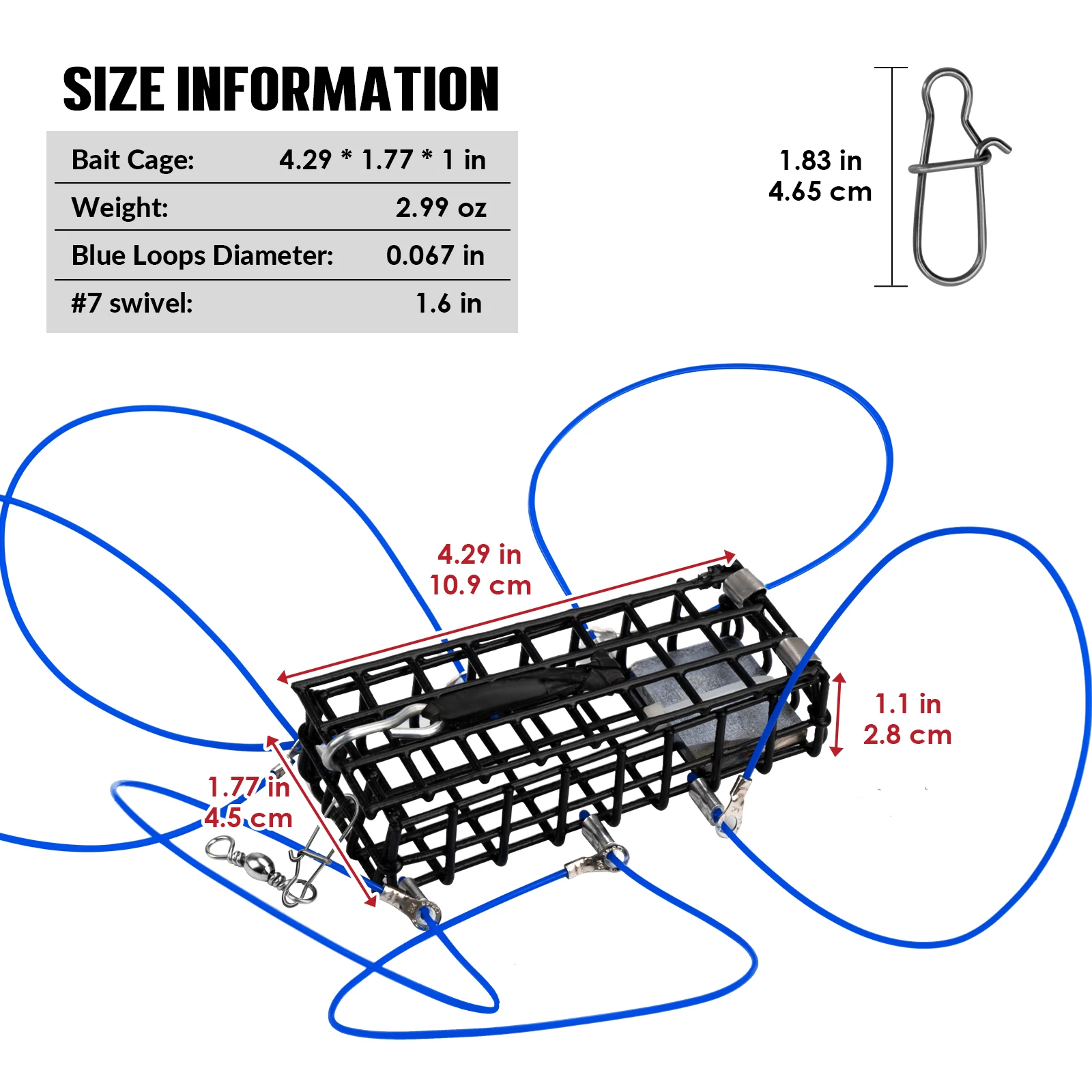 THKFISH 1pc Crab Trap 4.29in Snare Loop Crab Catcher Heavy Duty Crab Trap Bait Cage Hairy Crab Sea Crab Lobster Bait Traps Tool