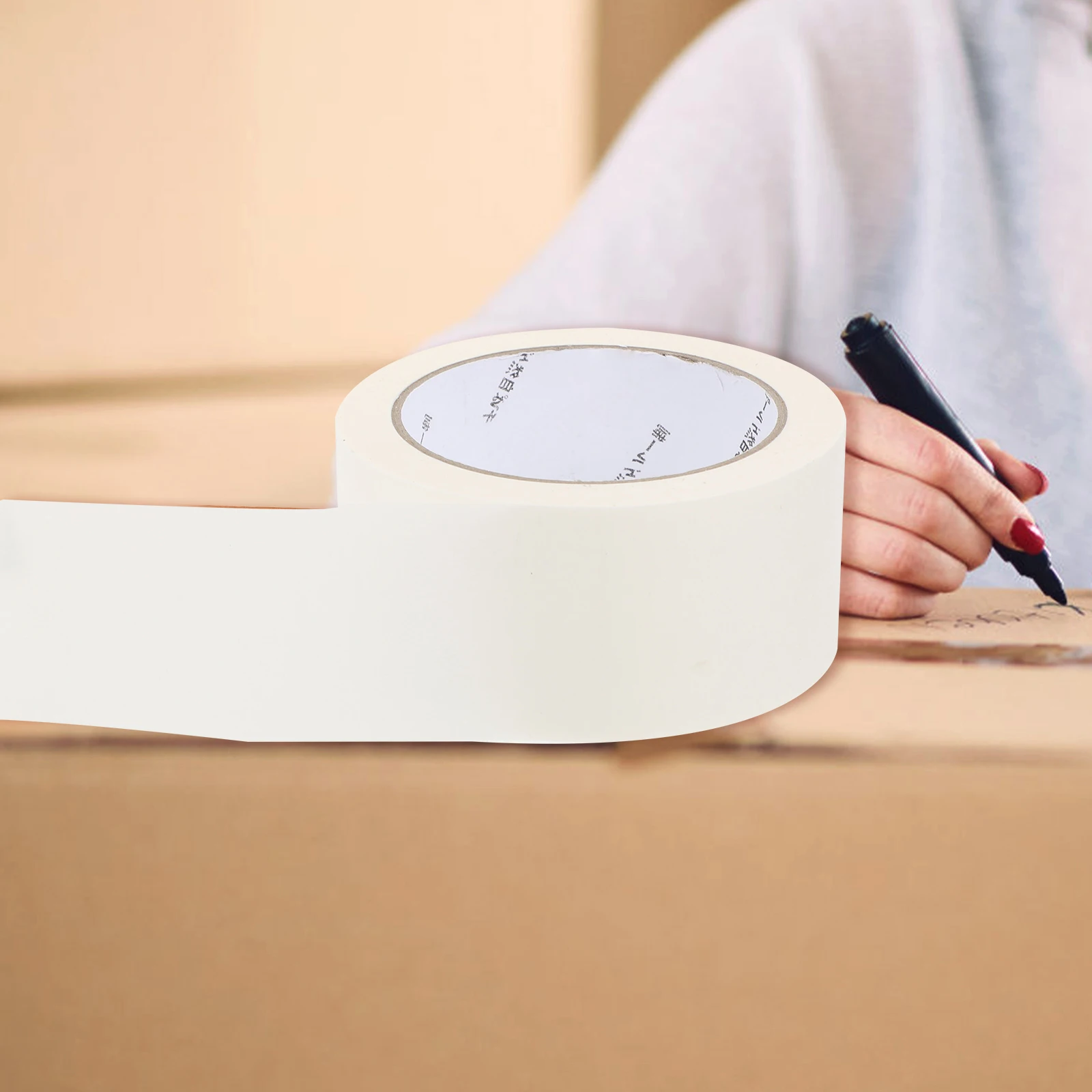 2 Pcs Kraft Paper Tape Strong Adhesive Mailing Pipeline Compact White Packaging Gummed Packing Photo Frame