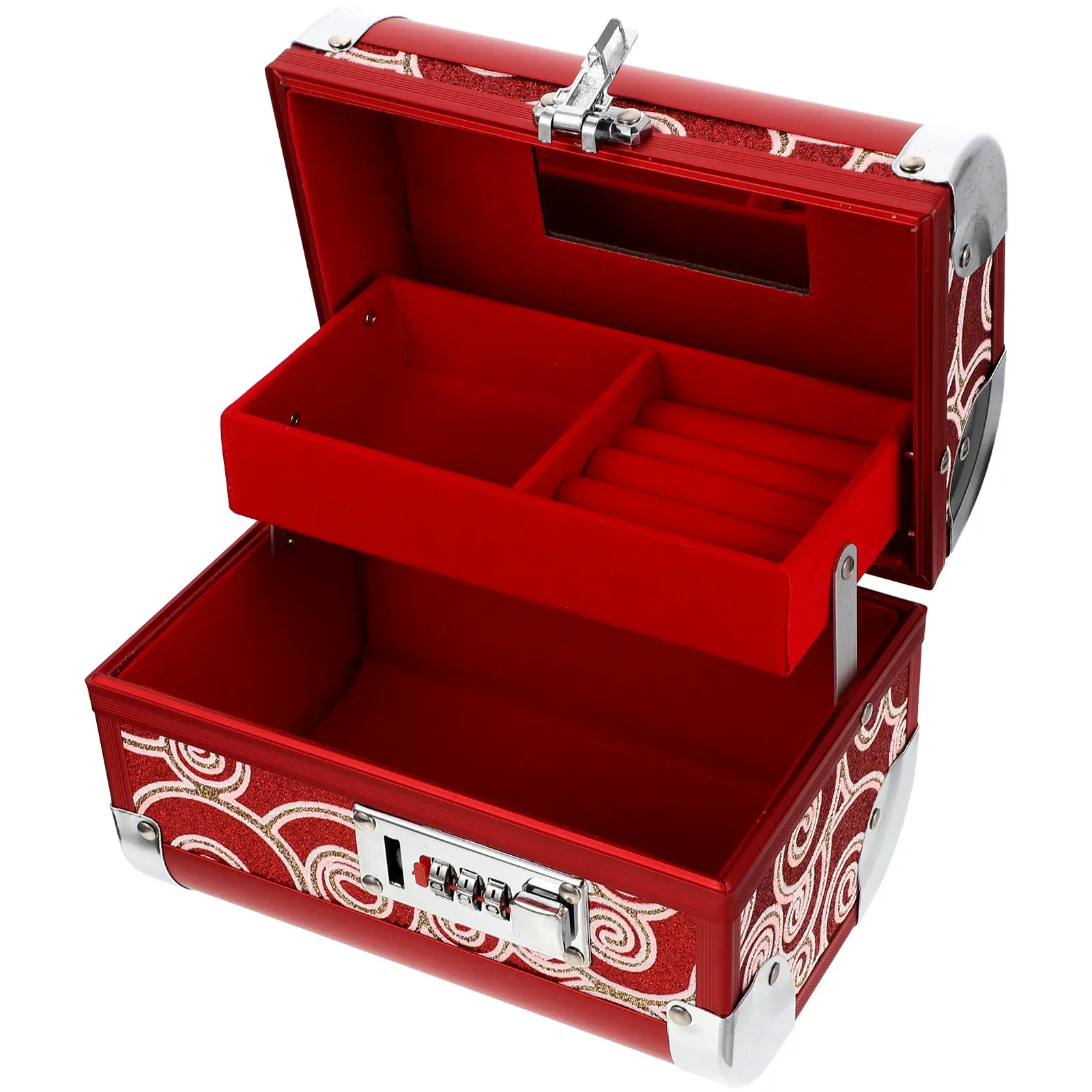 

1pcs Wooden Jewelry Box Retro Style Storage Case For Ring Necklace Earring Organizer Vintage Trinket Holder Dustproof Box