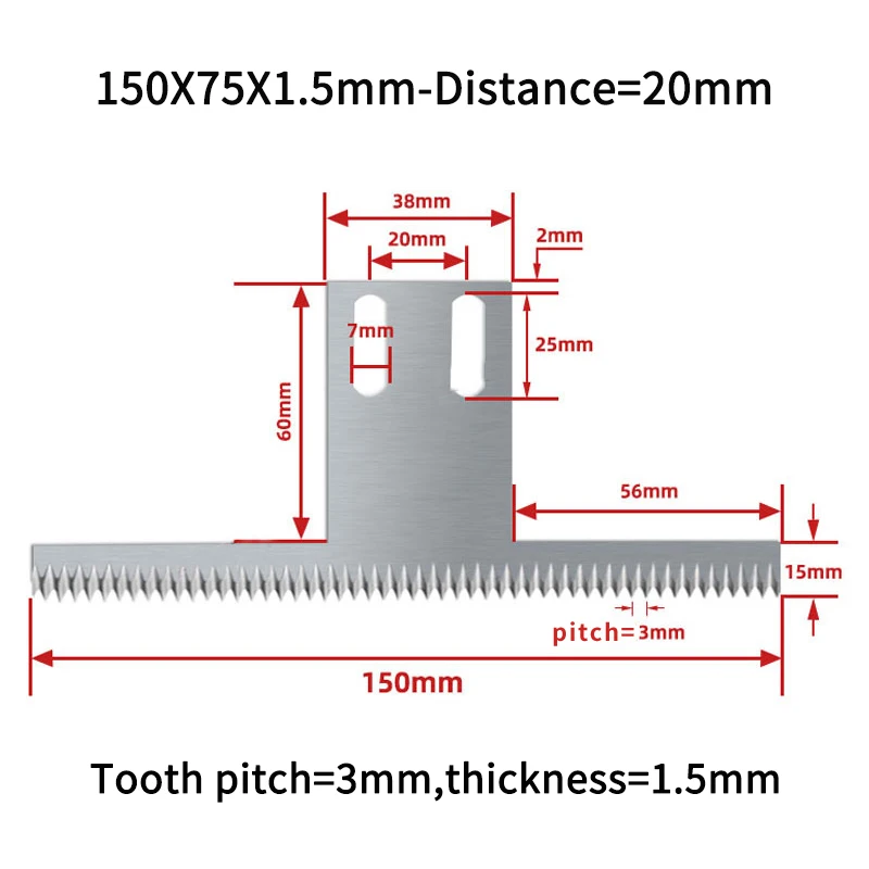 2pcs Packing Machine Blade Film Plastic Serrated Knife Food Machinery Tooth Cutter Blades view 3