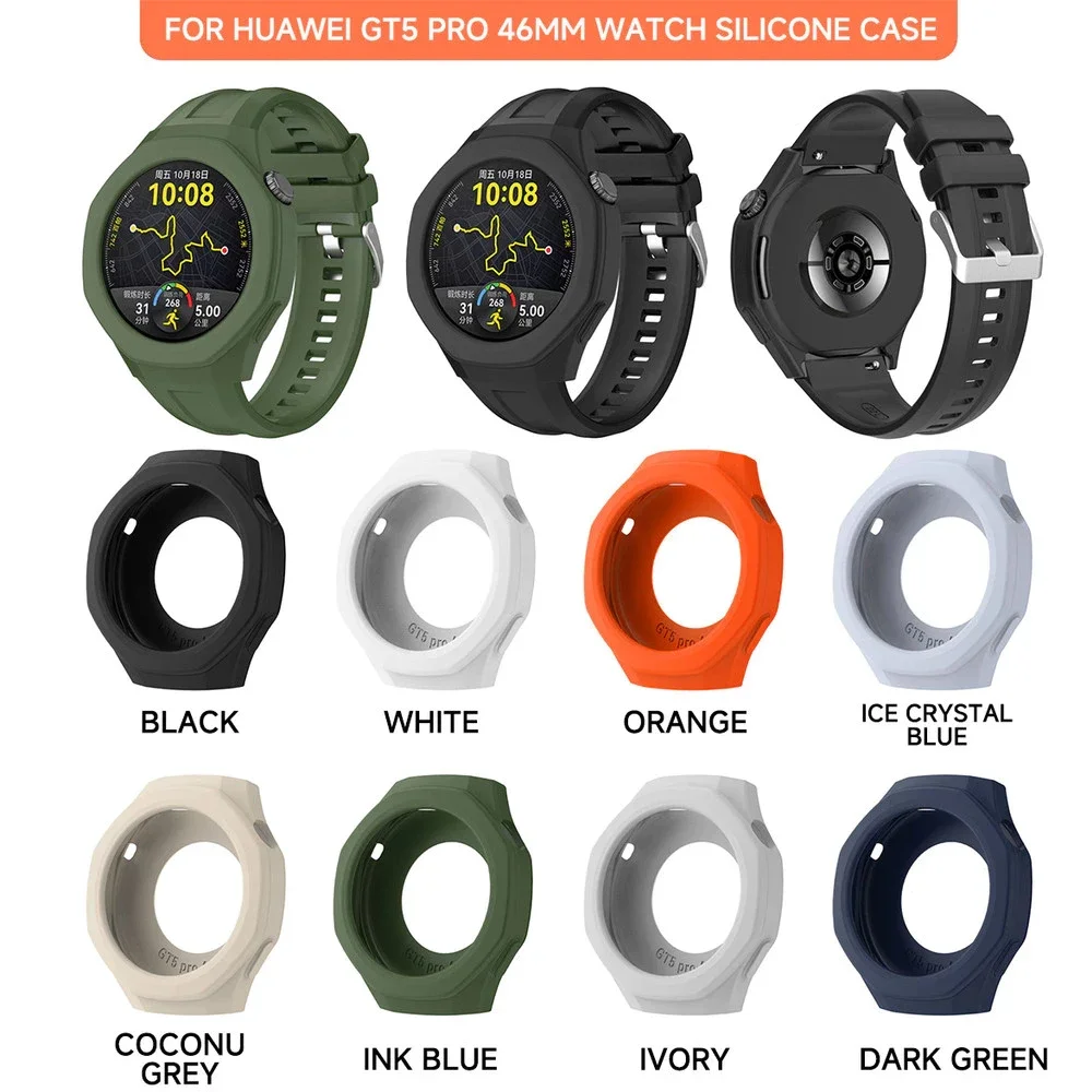 [BUY 1 FREE 1]Silicone Protective Soft Watch Case For Huawei Watch GT 5 6 7 Pro GT5 GT6 GT7  46mm Replacement Shockproof Cover