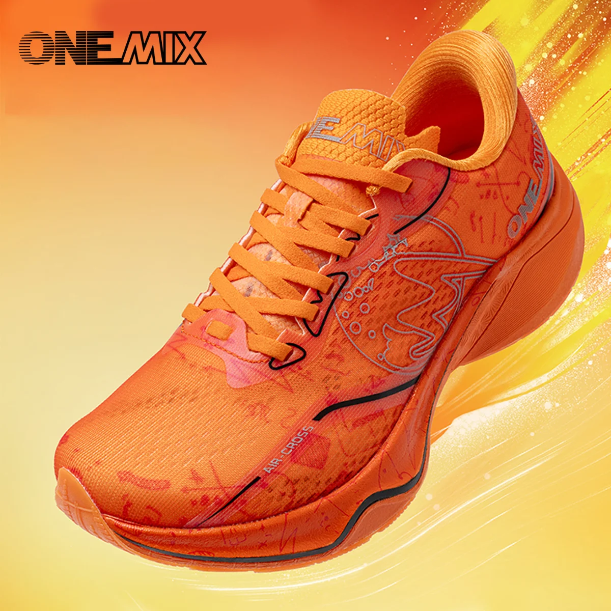 ONEMIX Men's Carbon Board Running Shoes Shock-Absorption High Elasticity Breathable Sports Shoes for Comprehensive Training