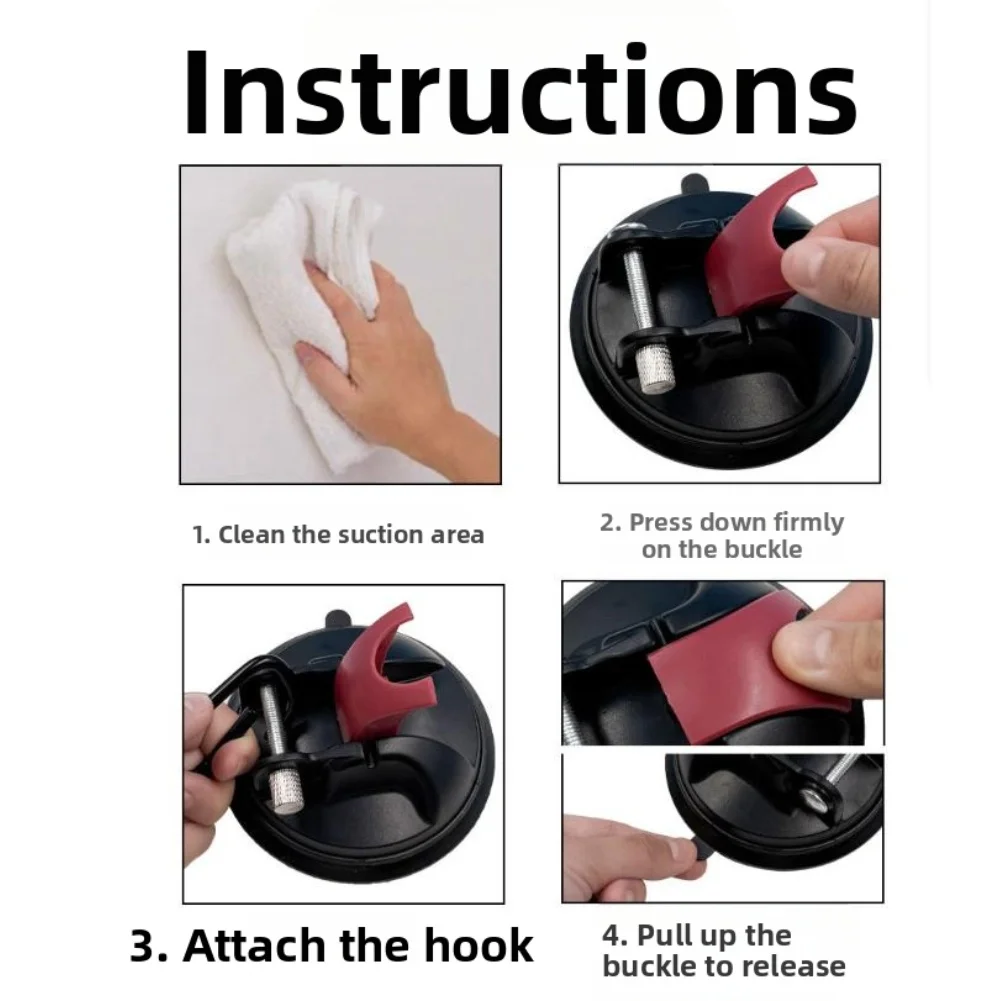 4 قطعة خطافات لاصقة للخيمة والتخييم للمظلات مصممة للحمل الثقيل حتى 30 كجم عقد آمن على الأسطح الملساء #5