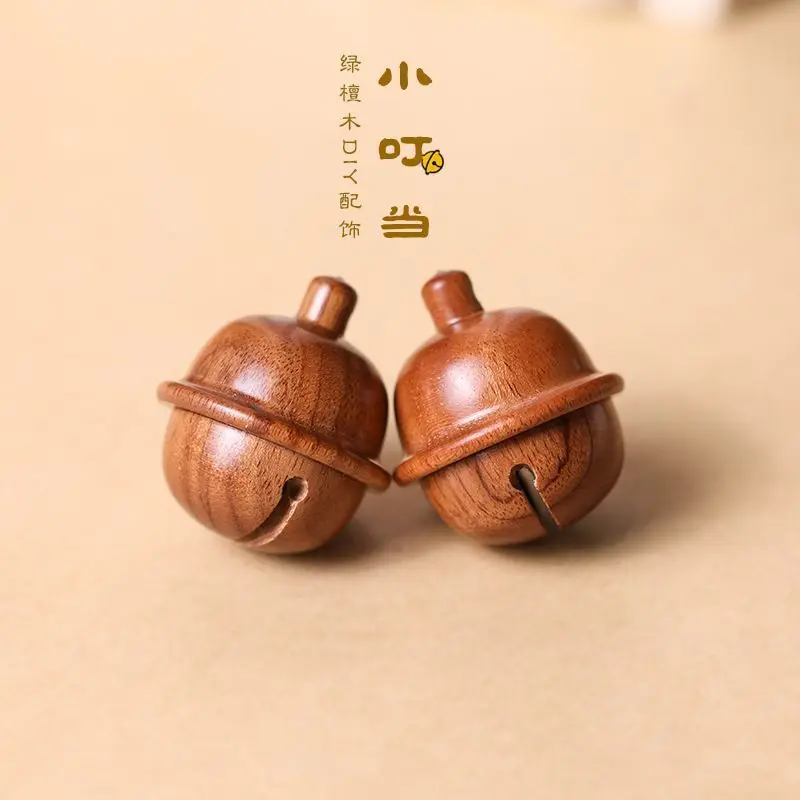 Mini Wooden Bell With Rotatable Opening Closing Pendant DIY Keychain Pendant Fragrance Expanding Storage Accessories Gift