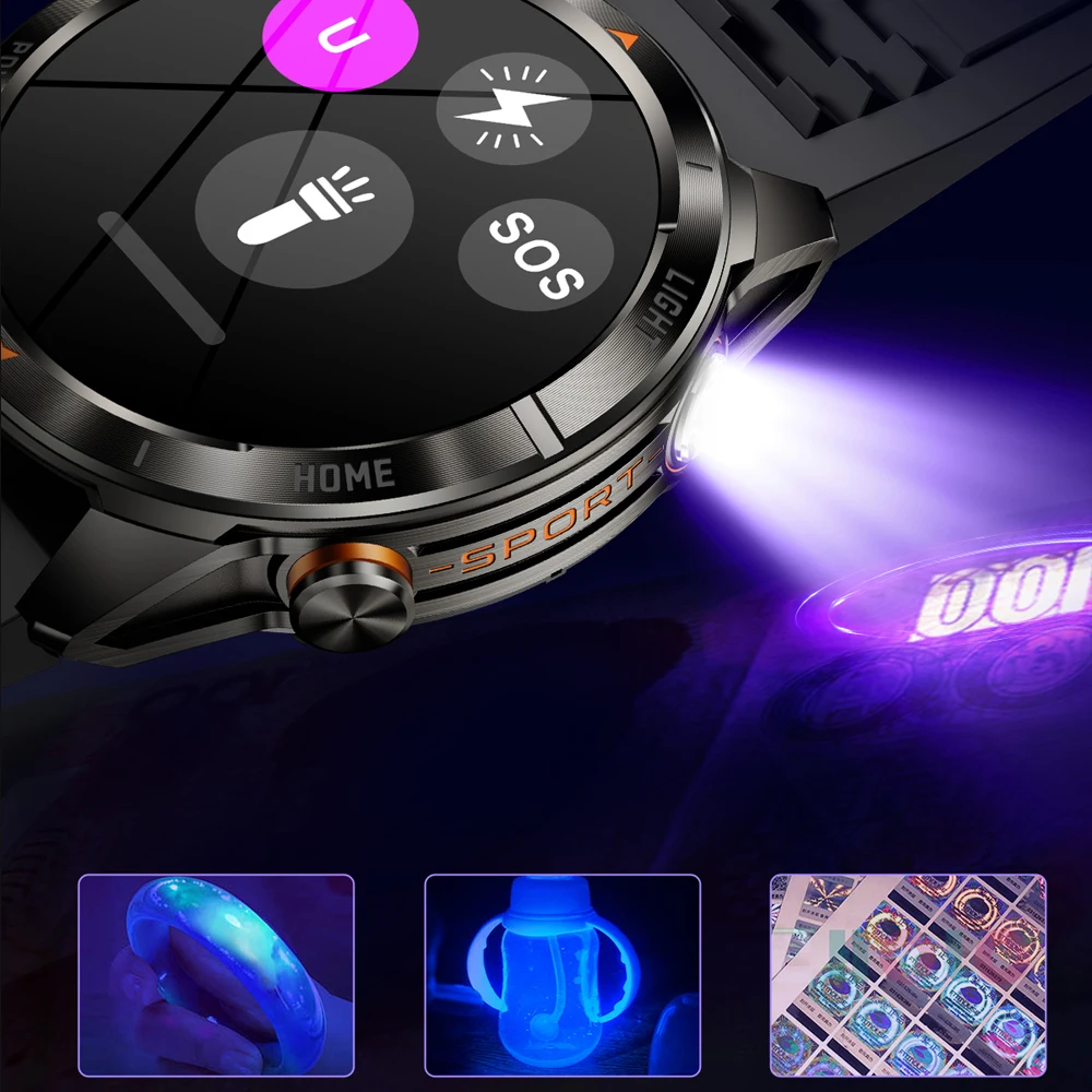 Smartwatch VALDUS VD27 dla kobiet i mężczyzn, latarka, sportowy, monitorowanie tętna, fitness, wodoodporny, połączenia BT, długi czas pracy na baterii, smartwatch 2025.