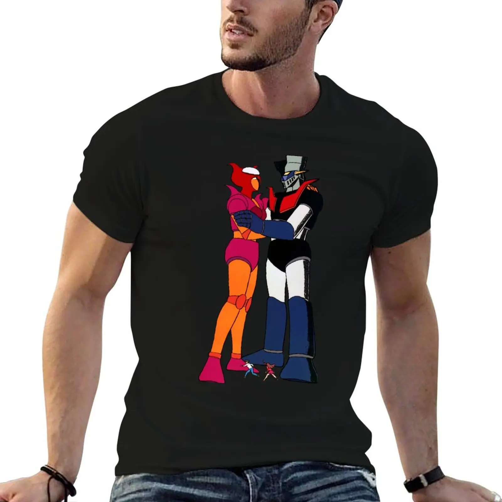 

Mazinger and Aphrodite love of robots T-Shirt graphics Short sleeve tee graphic shirts vintage anime shirt men clothes