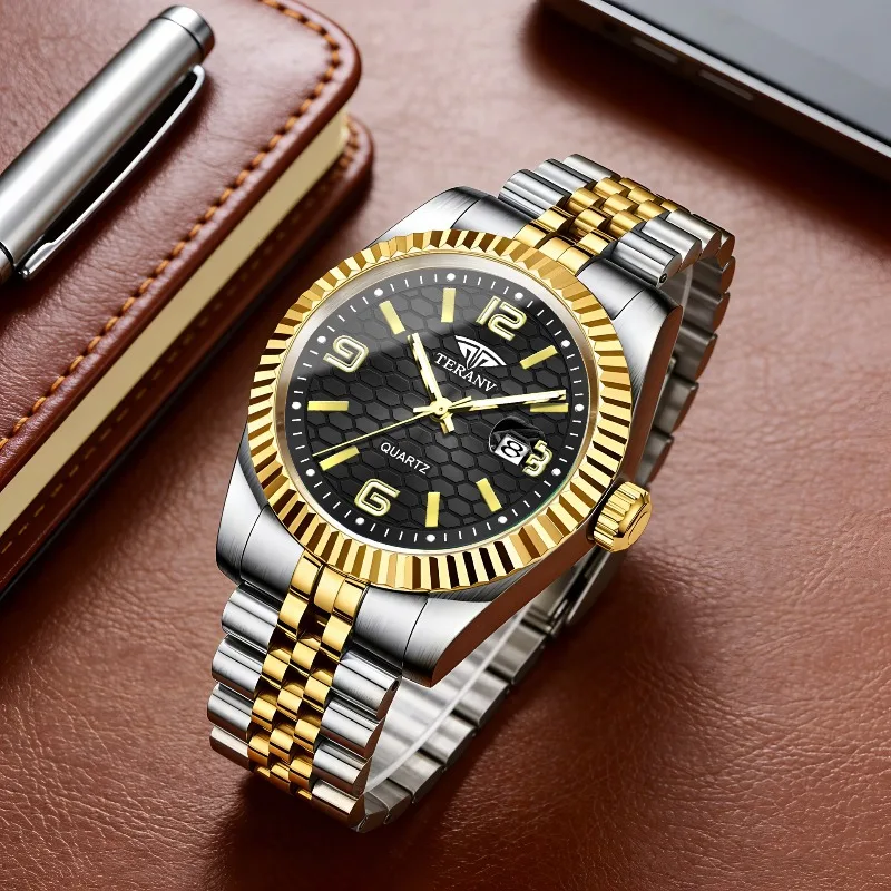 Men's Watch, Calendar Luminous Steel Belt Trend Quartz Watch