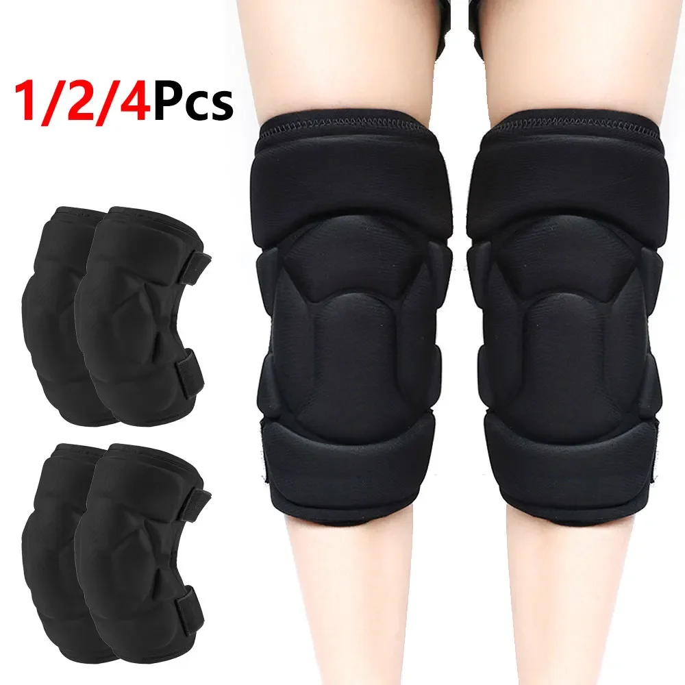 1/2/4Pcs Work Knee Pads for Men Women, Turtle Shell Shock Absorbing EVA Foam Knee Guards, Adjustable Magic Tape Knee Protector
