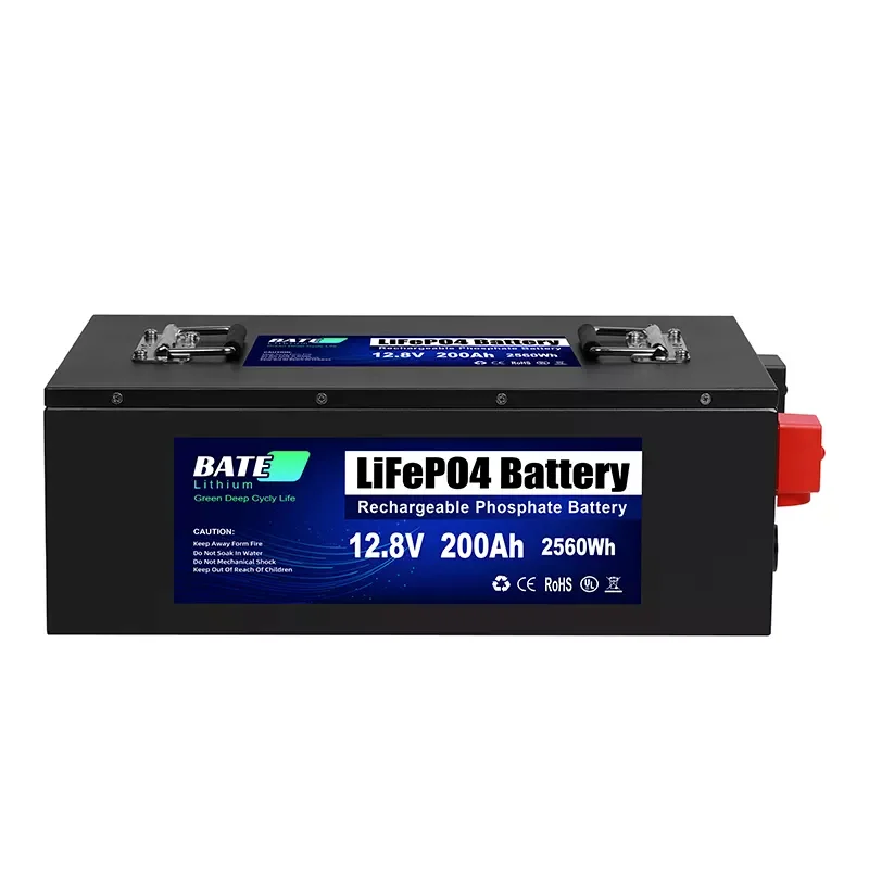 Warehouse in Stock 12.8V 200Ah LiFePO4 Lithium Battery with USB Metal Case Battery