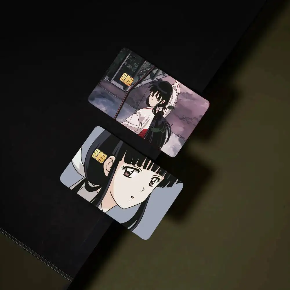 Anime Inuyasha Kikyo Credit Card Sticker Waterproof PVC Skin Cover For Debit Bank Card, Removable Card Decal Wrap