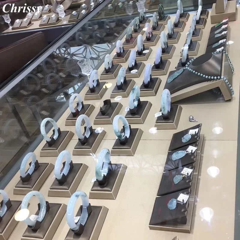 

Подставка для кофейного кожаного браслета - держатель для ювелирных изделий и нефрита с подносом для розничного магазина, реквизит для ювелирных изделий