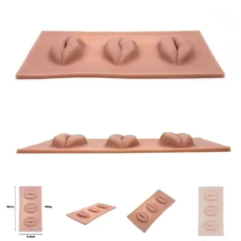 3D Latex Lip Model Tattoo Permanent Makeup Lip Coloring Practice Skin With 3 Different Shape Europe Lip for Lip Blush Technique