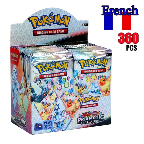 360Pcs French Pokemon Card Prismatic Evolutions Surging Sparks SCARLET VIOLET 151 Pokémon Booster Battle Transaction Card Gifts