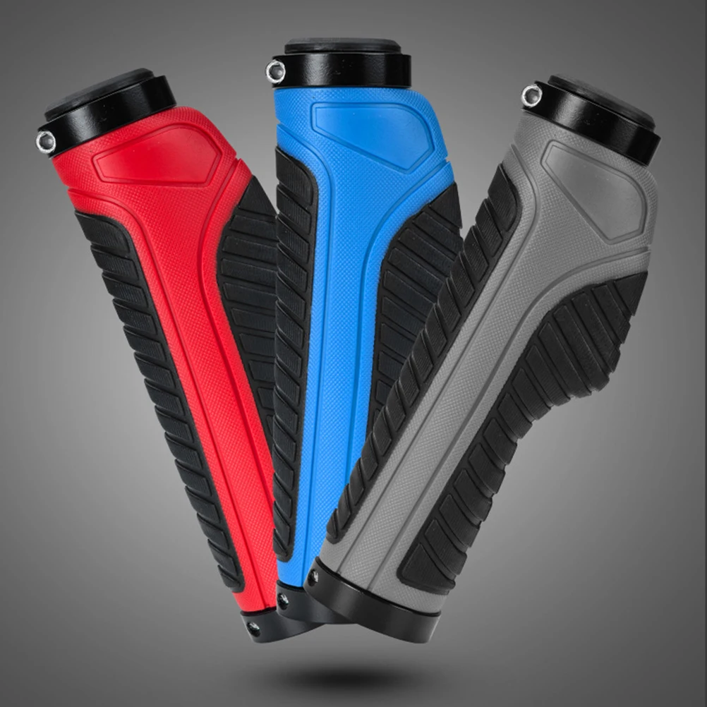 

2 Pair Black Blue Rubber Handlebar Grips Anti Slip Cycling Shock Absorbing Durable Soft Fit Most Standard Handlebars Bike
