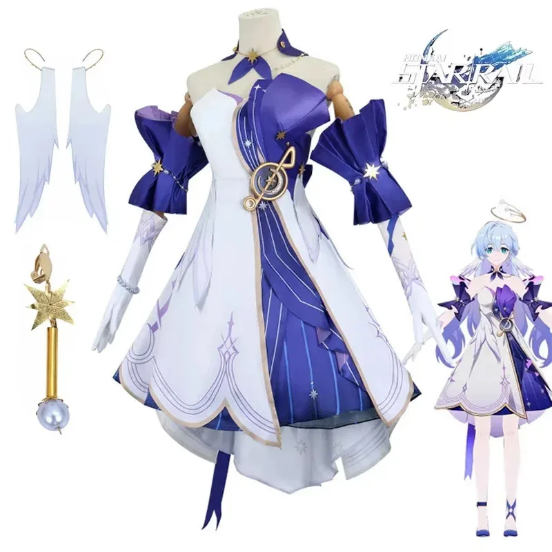 Una arena de osos Honkai Star Rail Robin Cosplay disfraz figuras de juego vestidos de Halloween peluca uniforme completo 2025 nuevo