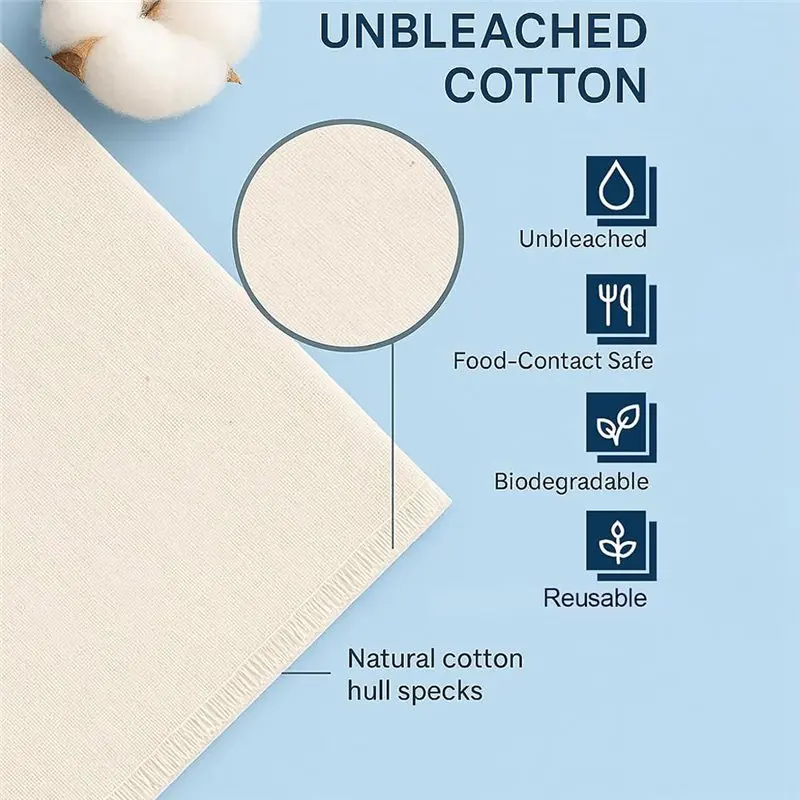 12 Pcs Cheesecloth for Straining 20x20 Inch - Reusable Grade 100 Muslin Cloth, 100% Unbleached Cotton with Hemmed Edges