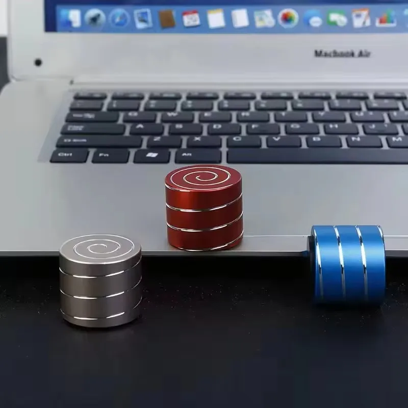 1 قطعة الضغط الدورية المعادن سطح المكتب أسطواني الجيروسكوب مكتب عمل تململ هدية الوهم البصري تتدفق ألعاب أصابع