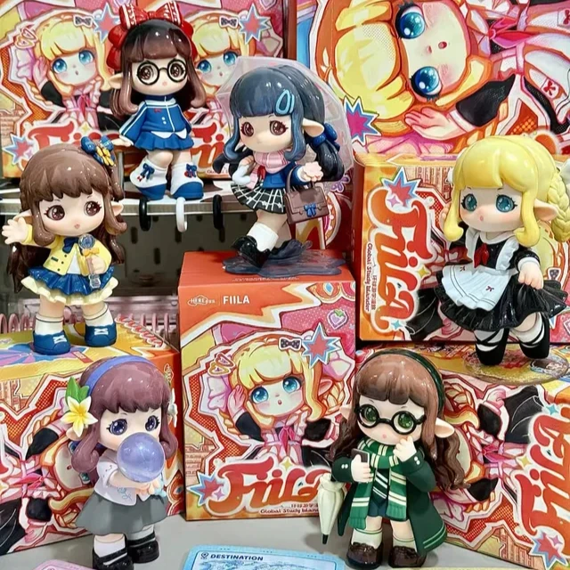 

Коллекционная фигурка Fiila Global Study Wander Series: Загадочная коробка-сюрприз, милый персонаж Fiila Girl, настольное украшение, игрушка-подарок