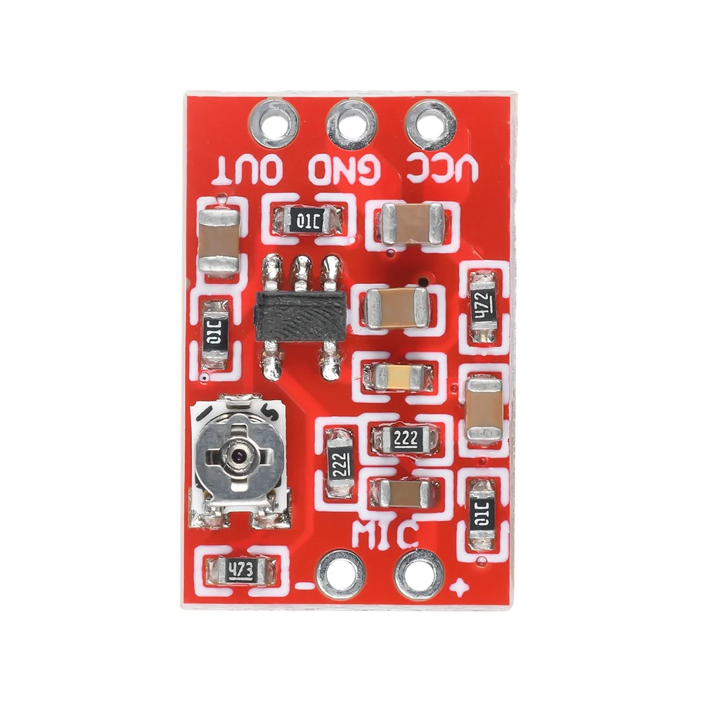 

Electret Microphone Preamplifier 721Chip Microphone Pre stage Module Gain 5-30dB Adjustable Noise Pickup Module DC3-5V