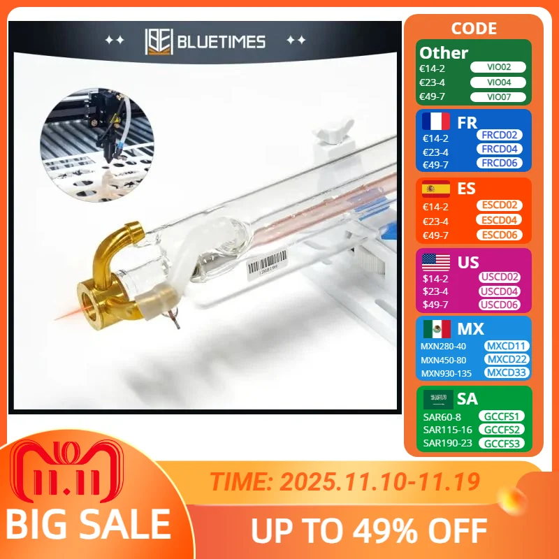 

Набор лазерных трубок CO2, 42 Вт, лазерная стеклянная трубка, источник питания лазера YL-2, держатель лазерной трубки для лазерной резки и гравировки