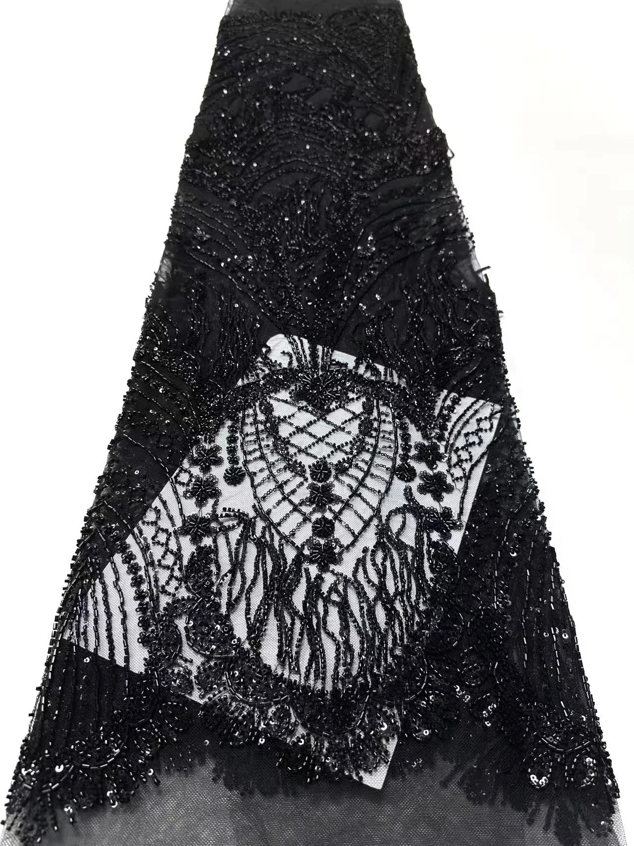 African 3D Tassel Handmade Lace Fabric for Sewing Material Accessories African Fabric Tassel Sequins Party DIY Dresses AH1672