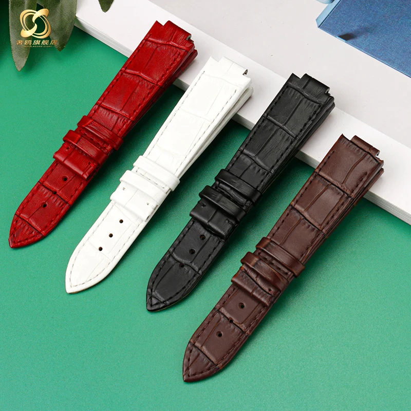 Cowhide Leather Watchband for LV Strap Louis Vuitton Tambour Series Insert Metal Quick Release Endlink Men Women Watch Bracelet