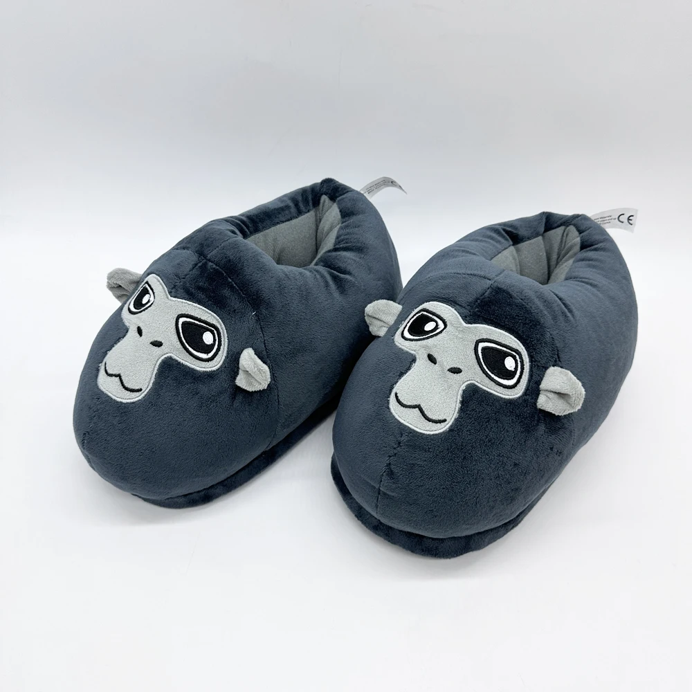 Polychrome Gorilla Tag Monke Patch pantofole da interno da donna in peluche, scarpe comode e calde, pantofole in peluche di alta qualità, regali