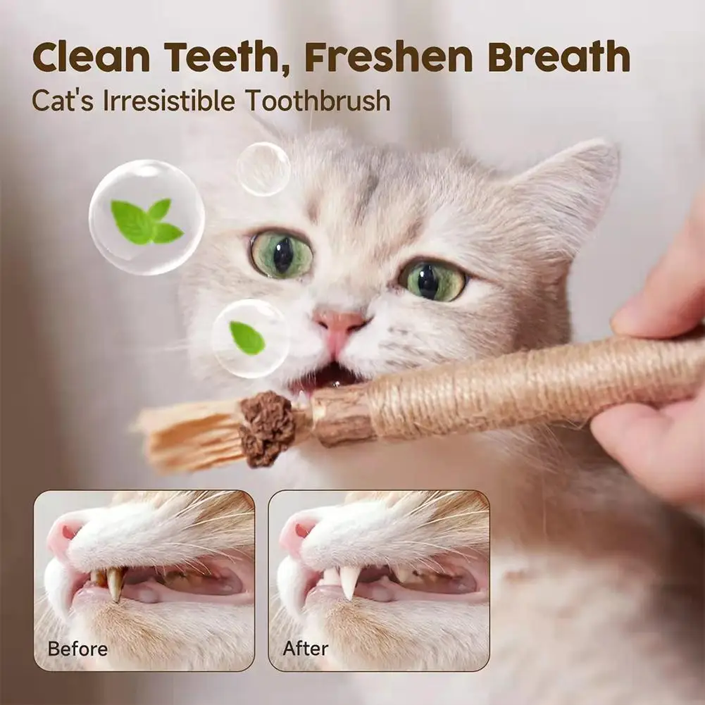 Cat Toys Silvervine Chew Stick Kitten Treat Catnip Chew Toy Natural Stuff with Catnip for Cleaning Teeth Indoor Denta H9E6