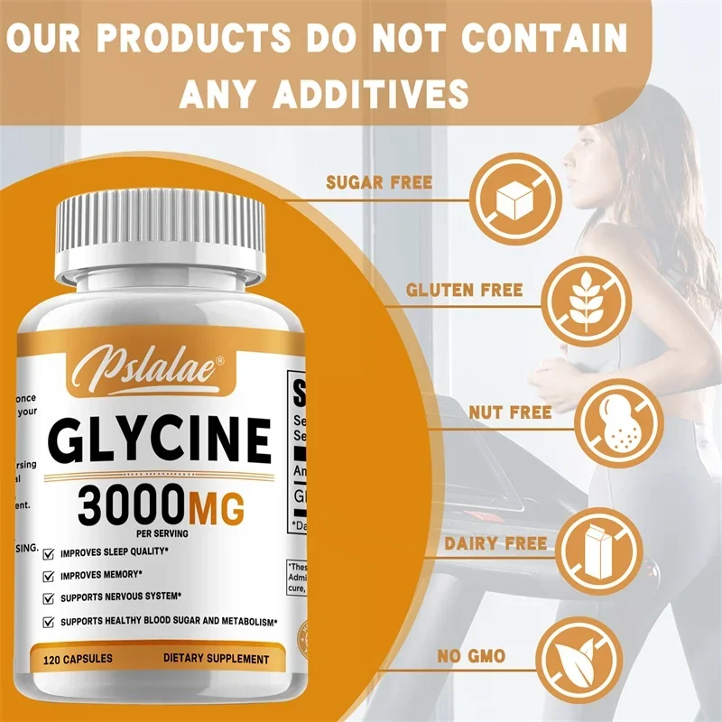 Glycine Supplement - Promotes Restful Sleep, Supports Cognitive Function, Emotional Balance and Neurological Health