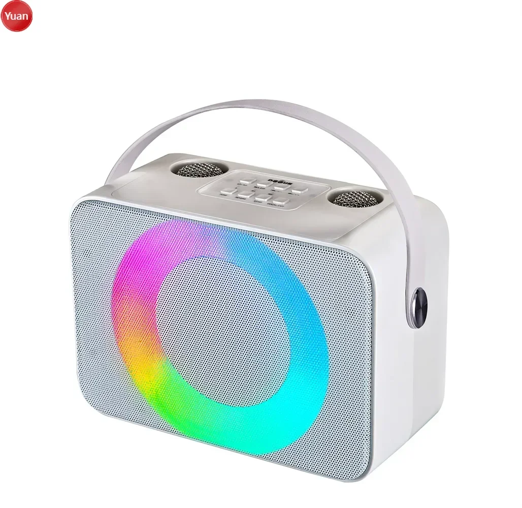 

Wireless Dual Mic Karaoke Machine - Portable Handheld Microphone Speaker With LED Lights, Rechargeable For Home/Outdoor Singing