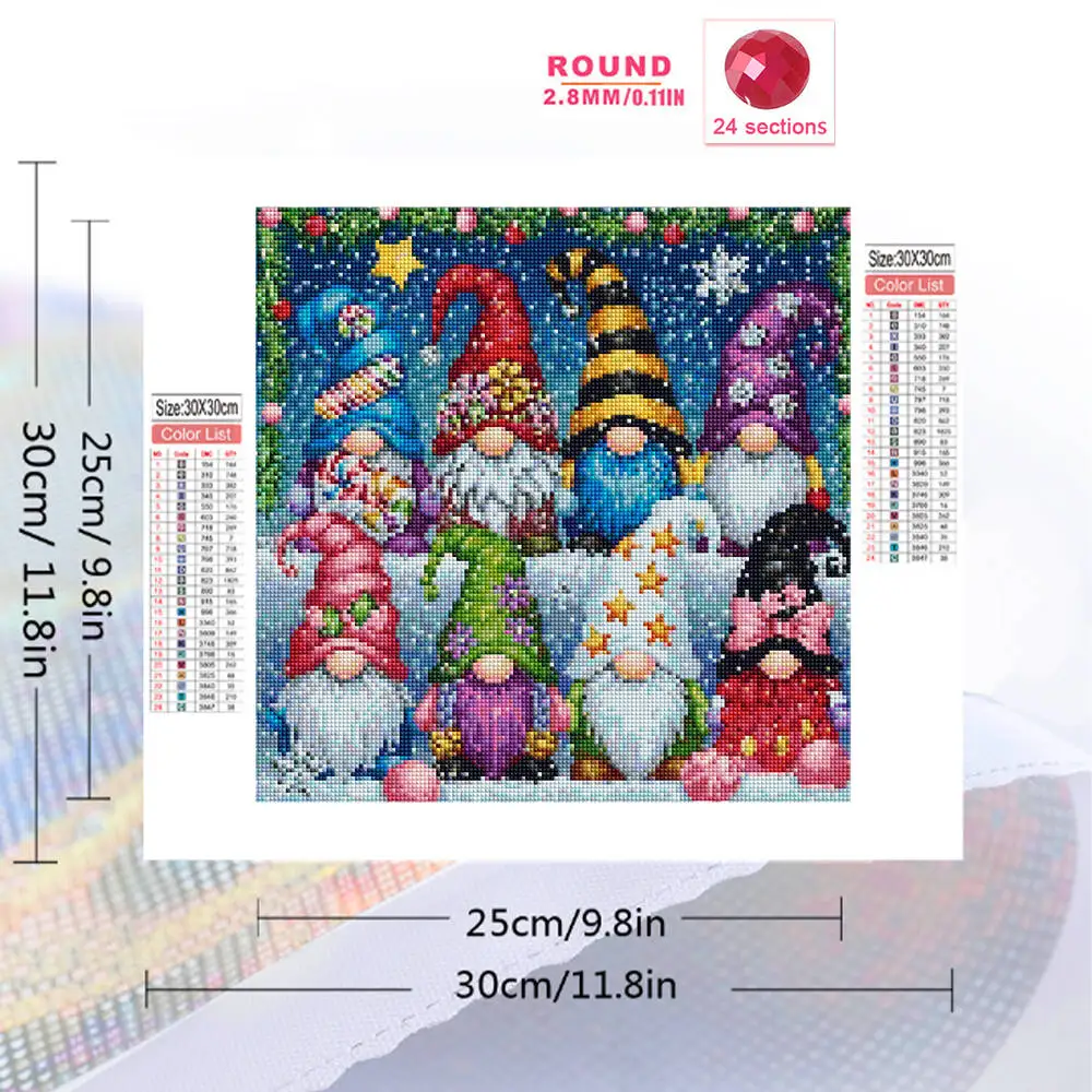 Evershine Diamond Painting Dwarf Pattern For Adults Beginners Winter Diamond Mosaic Christmas DIY Santa Claus Child Gift view 2
