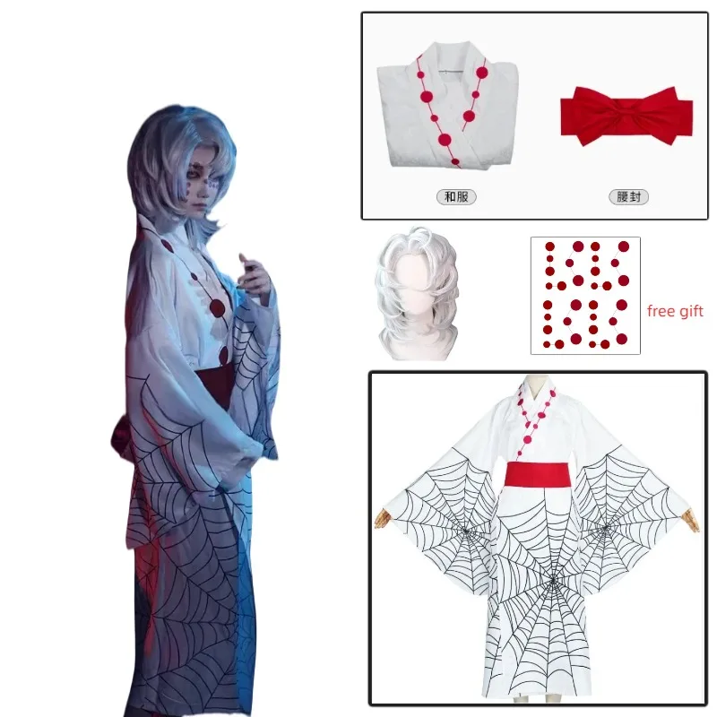 

Rui Costume Women Anime Cosplay Spider Oni Ayaki Rui Japanese Kimono Uniform Wig Tattoo Sticker Halloween Costumes Party Clothes