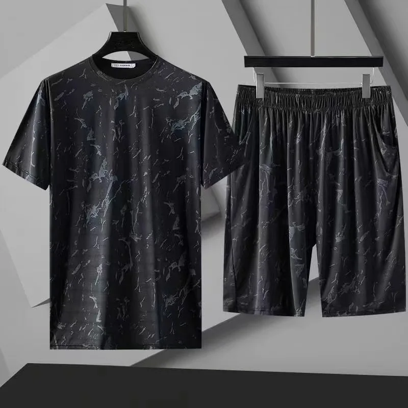 

Quick Drying Breathable Short Clothes Set Men Summer Clothes SHORT SLEEV SET Men's Clothing Set New Men Sets